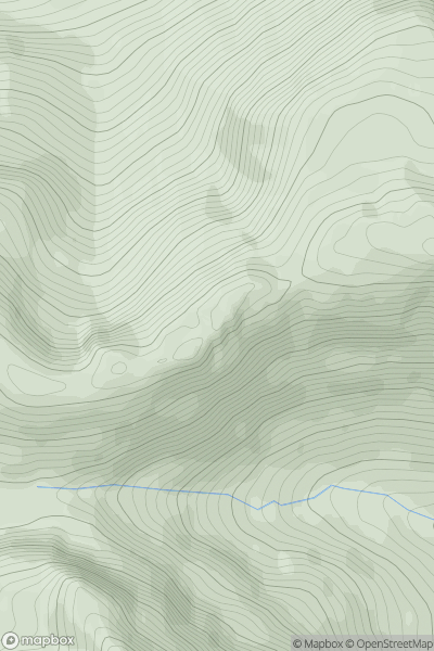Thumbnail image for Beinn Bheag West Top showing contour plot for surrounding peak