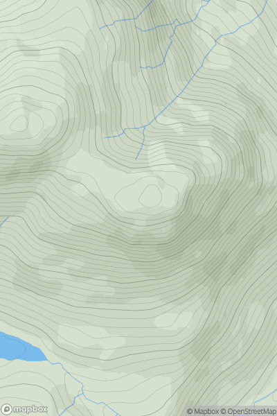 Thumbnail image for Beinn Lochain East Top showing contour plot for surrounding peak