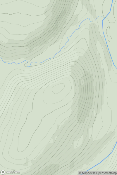 Thumbnail image for Tom na Slaite showing contour plot for surrounding peak