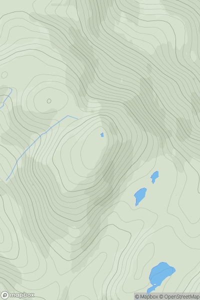 Thumbnail image for Sgurr a' Bhraonain showing contour plot for surrounding peak