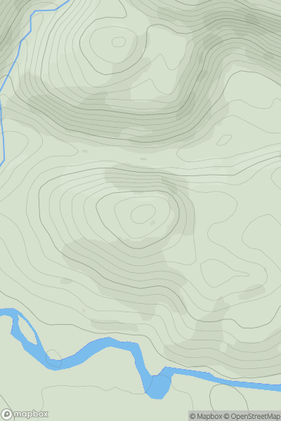 Thumbnail image for Creag an t-Saighdeir (Torr a' Mhuilt) showing contour plot for surrounding peak
