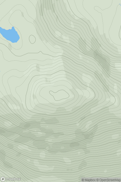 Thumbnail image for Sgurr a' Mhuidhe showing contour plot for surrounding peak
