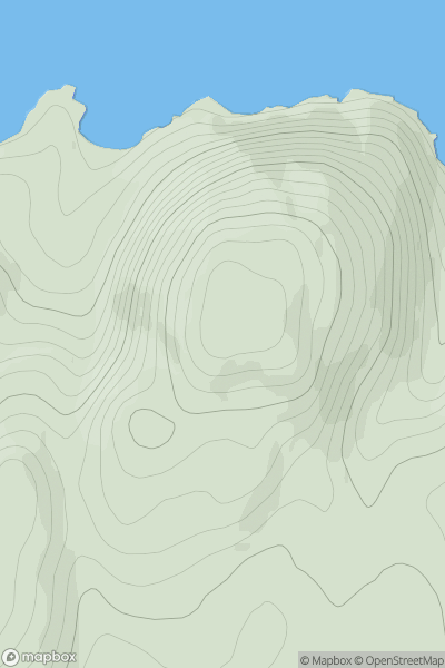 Thumbnail image for Cruach Mhalaig showing contour plot for surrounding peak