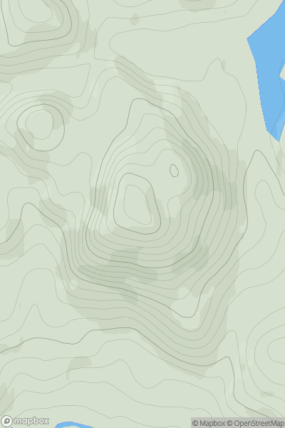 Thumbnail image for Meall Aundrary showing contour plot for surrounding peak
