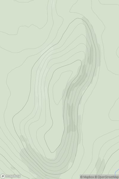 Thumbnail image for Beinn nan Cabag showing contour plot for surrounding peak