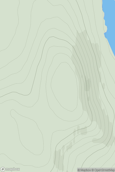 Thumbnail image for Beinn nam Bad Mor showing contour plot for surrounding peak