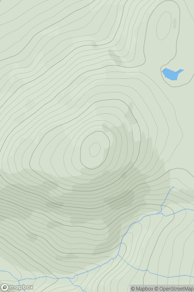 Thumbnail image for Beinn nan Cnaimhseag showing contour plot for surrounding peak