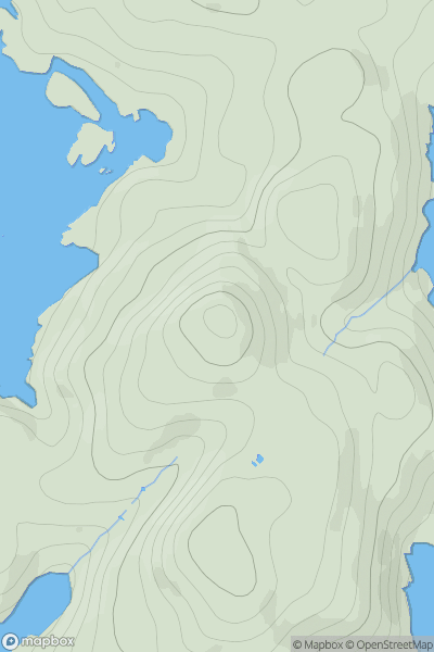 Thumbnail image for Meall Acairseid showing contour plot for surrounding peak