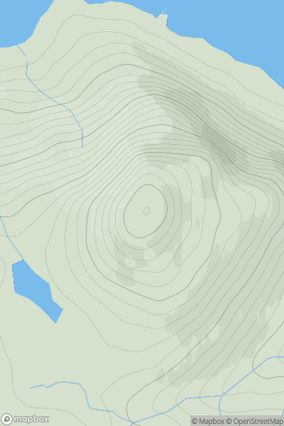 Thumbnail image for Creag Strollamus showing contour plot for surrounding peak