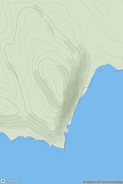 Thumbnail image for Beinn Airein showing contour plot for surrounding peak