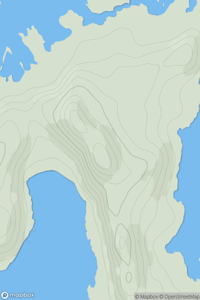 Thumbnail image for Bidein na h-Iolaire showing contour plot for surrounding peak