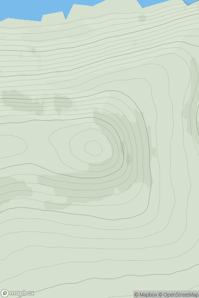 Thumbnail image for Kierfea Hill showing contour plot for surrounding peak