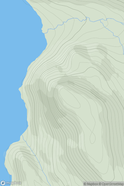 Thumbnail image for Sron ri Gaoith showing contour plot for surrounding peak