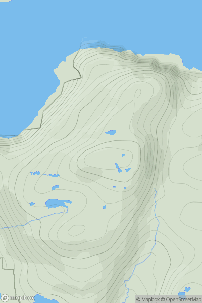 Thumbnail image for Meall nan Sithean (Meall nan Sidhean) showing contour plot for surrounding peak