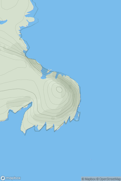 Thumbnail image for Tobha Ronaigh (Toa Rona) showing contour plot for surrounding peak