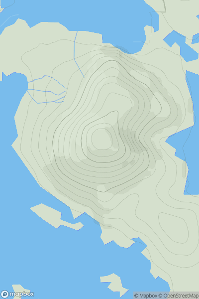 Thumbnail image for Burebhal (Burrival) showing contour plot for surrounding peak