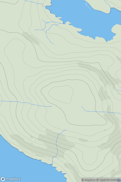 Thumbnail image for Beinn Stac (Ben Stack) showing contour plot for surrounding peak