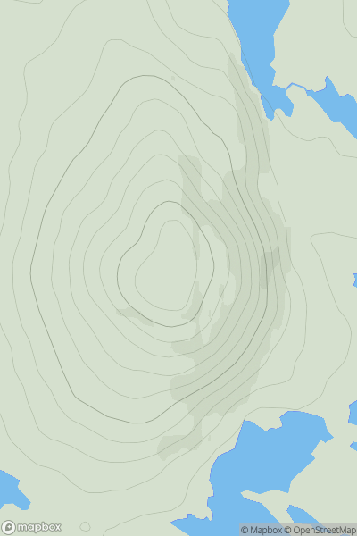 Thumbnail image for Ruabhal (Rueval) showing contour plot for surrounding peak