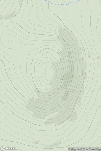 Thumbnail image for Mynydd Carnguwch showing contour plot for surrounding peak