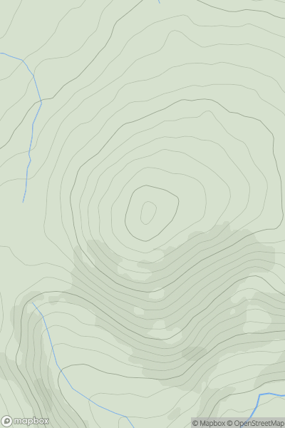 Thumbnail image for Moelfre Isaf showing contour plot for surrounding peak