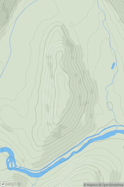 Thumbnail image for Coed Hyrddyn (Velvet Hill) showing contour plot for surrounding peak