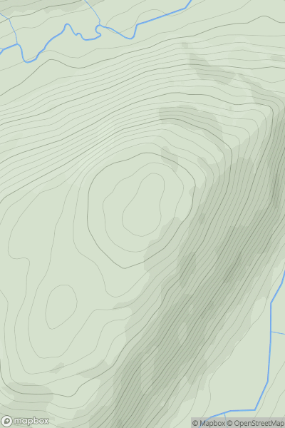 Thumbnail image for Moel Pen-y-bryn showing contour plot for surrounding peak