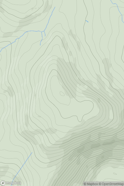 Thumbnail image for Uwch-mynydd showing contour plot for surrounding peak