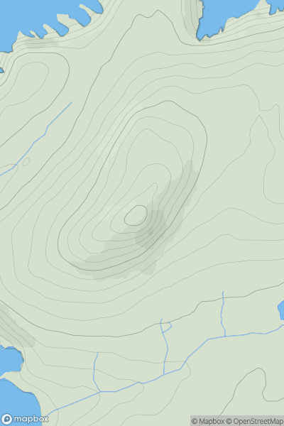 Thumbnail image for Carn Llidi showing contour plot for surrounding peak