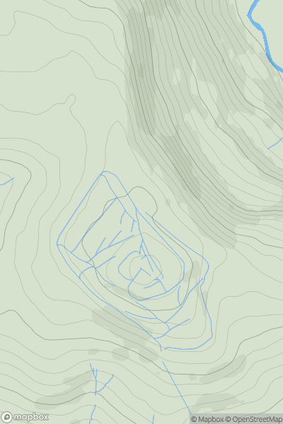 Thumbnail image for Mynydd y Grug showing contour plot for surrounding peak
