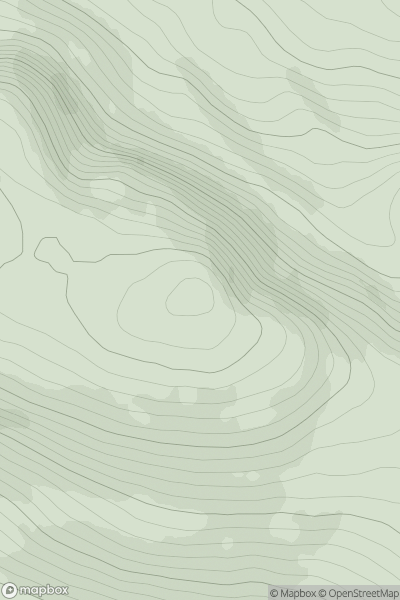 Thumbnail image for Beinn Bhreac East Top showing contour plot for surrounding peak