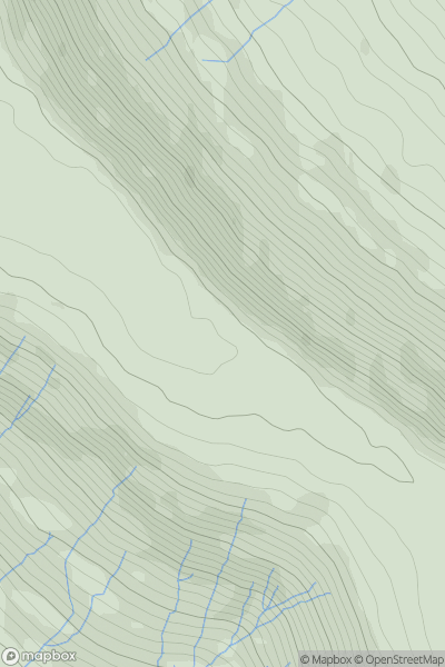 Thumbnail image for Pen y Garn Fawr (North Daren) showing contour plot for surrounding peak