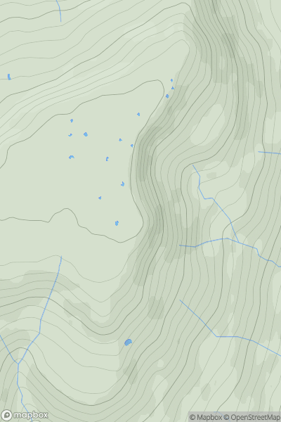 Thumbnail image for Wild Boar Fell East Top showing contour plot for surrounding peak