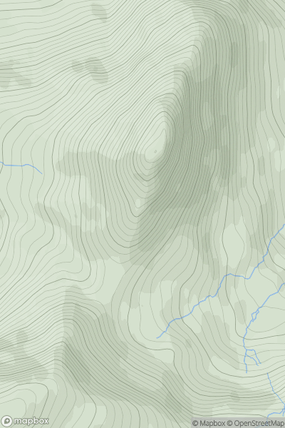 Thumbnail image for Tryfan Far South Peak showing contour plot for surrounding peak