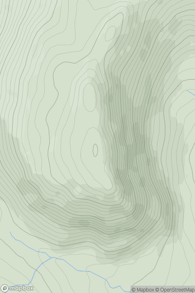 Thumbnail image for Creag Mac Ranaich South Top showing contour plot for surrounding peak