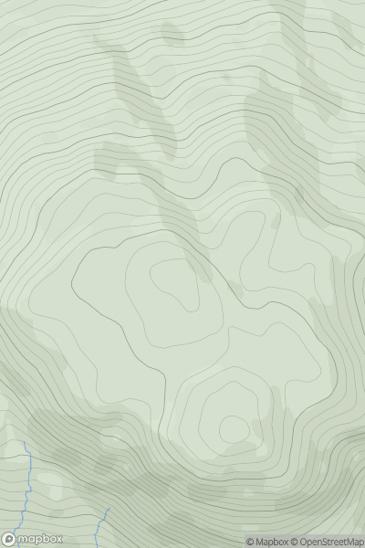 Thumbnail image for Beinn Uamha North Top showing contour plot for surrounding peak