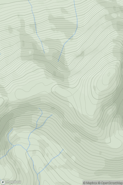 Thumbnail image for A' Chrois West Top showing contour plot for surrounding peak
