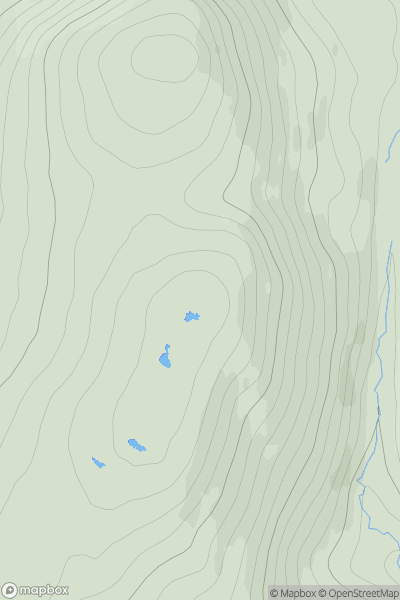 Thumbnail image for Meall nam Maigheach North Top showing contour plot for surrounding peak