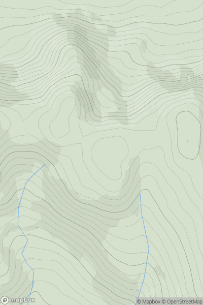 Thumbnail image for Meall nan Samhna West Top (Sgiath Chuil point 855m) showing contour plot for surrounding peak