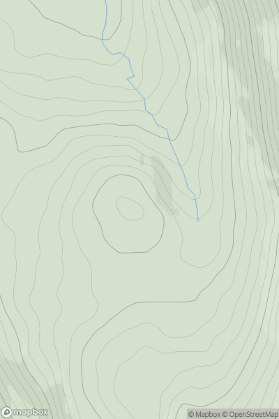Thumbnail image for Meall Corranaich West Top showing contour plot for surrounding peak