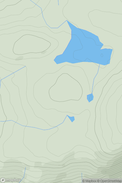 Thumbnail image for Creag Liaragan West Top showing contour plot for surrounding peak