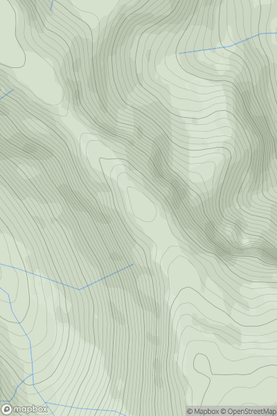 Thumbnail image for Stob Ghabhar North Top showing contour plot for surrounding peak