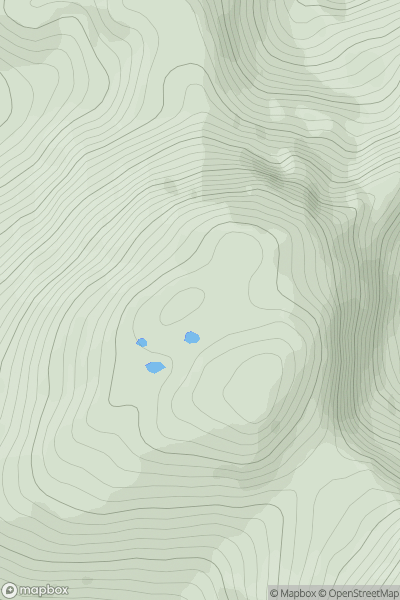 Thumbnail image for Meall nan Each North Top showing contour plot for surrounding peak
