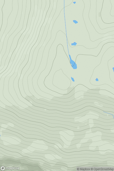 Thumbnail image for Beinn nan Lus West Top showing contour plot for surrounding peak