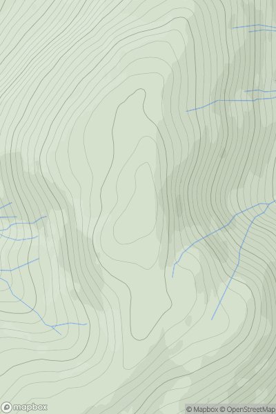 Thumbnail image for Meall nan Cleireach showing contour plot for surrounding peak