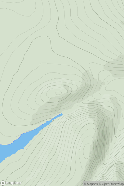 Thumbnail image for Meall nan Eagan SW Top showing contour plot for surrounding peak