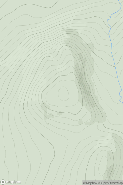 Thumbnail image for Creag na Sanais showing contour plot for surrounding peak