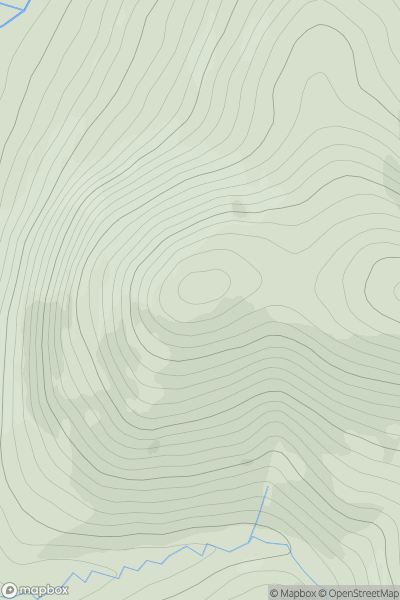 Thumbnail image for Buachaille Breige Far West Top showing contour plot for surrounding peak