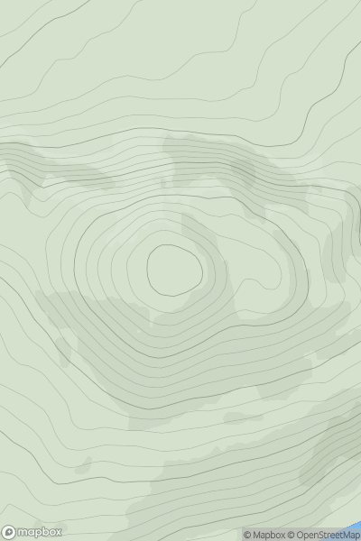 Thumbnail image for Meall Alvie showing contour plot for surrounding peak