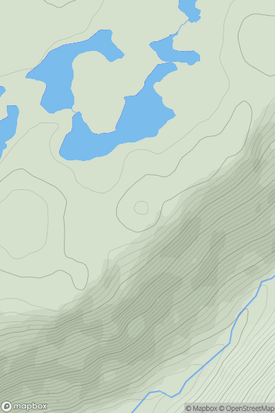 Thumbnail image for Creag an Fhir-eoin East Top showing contour plot for surrounding peak