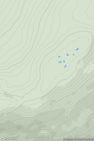Thumbnail image for Beinn Iaruinn East Top showing contour plot for surrounding peak
